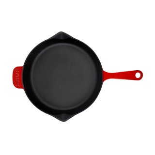 Lava Enameled Cast Iron Ceramic Skillet with Side Drip Spouts - 11