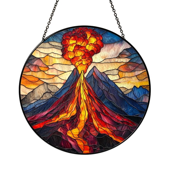 Lava Flow Glass Style Window Art – Stained Glass Inspired1601