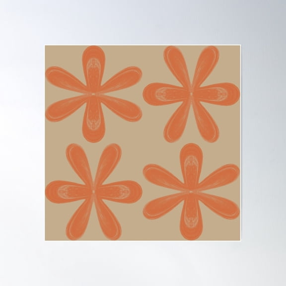 Lava Flowers Poster Wall Art, Modern Wall Decor For Living Room Bedroom, 16X16 UNFRAMED