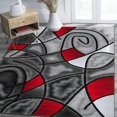 thumbnail image 1 of Lava/Grey/Silver/Black/Abstract Area Rug Modern Contemporary Circles and Wavey Swirlls Design Pattern, 1 of 5