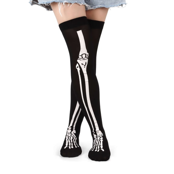 LAVA Halloween Over The Knee Socks - 4 Spooky Patterns, Stretchy Costume Stockings