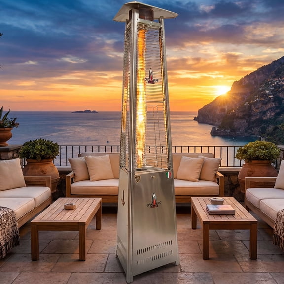 Lava Heat Italia Lava Lite Patio Heater, Corsa Slate, Liquid Propane, Assembled