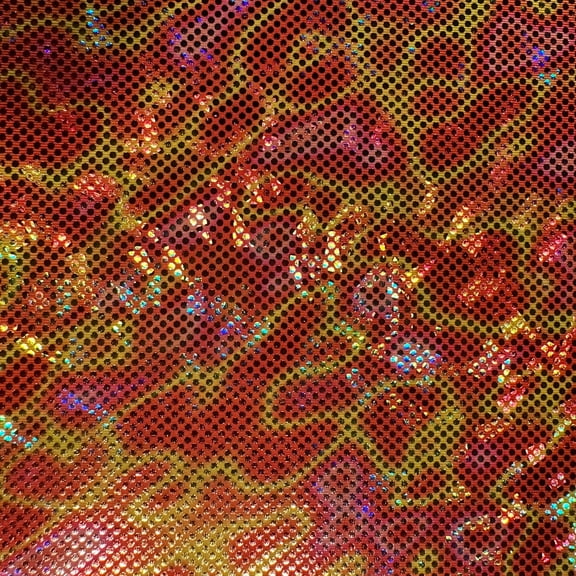 Lava Hologram Print Fabric Stretch 4 Way Polyester Spandex | Spandex Palace