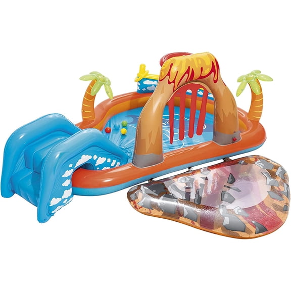 Lava Inflatable Play Center | Includes Play Balls, Ball Ramp, Ring Toss Game, Water Blob,