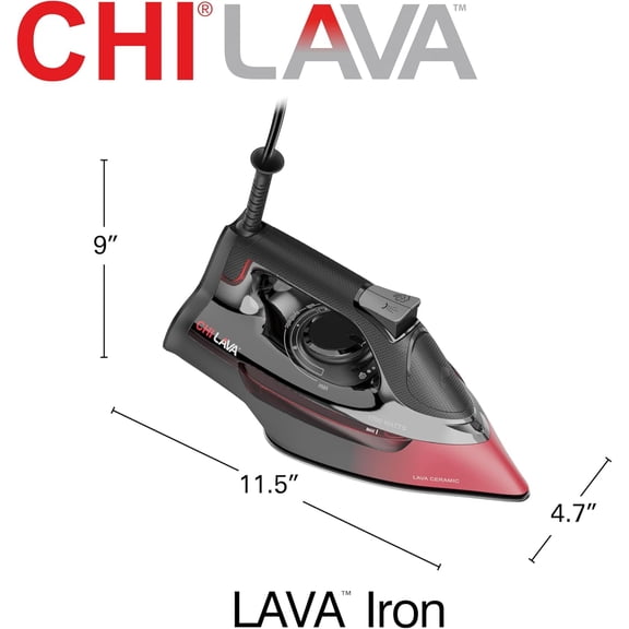Lava Infused Ceramic Soleplate Steam Iron - Black