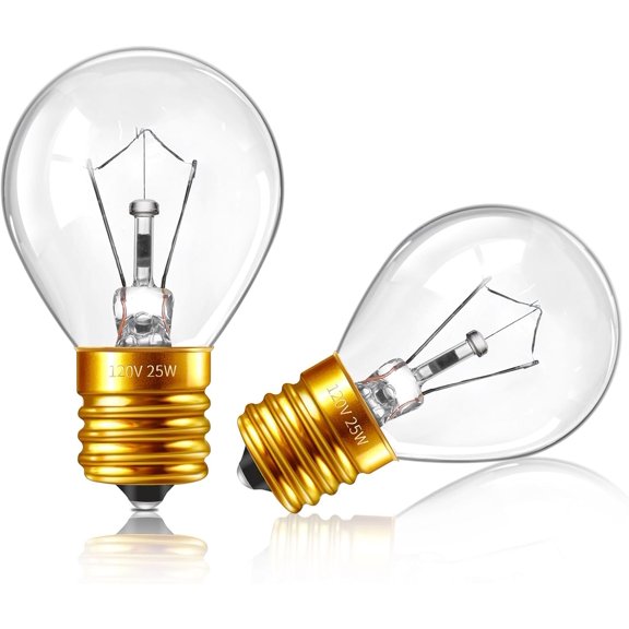 Lava Lamp Bulbs 25W 120 Volt, S11 Replacement Light Bulb for 14.5 Inch Lava Lamp, Warm White 2700K, E17 Base S11 Bulb 25 Watt Dimmable for Glitter Lamp Lavalampe, (Pack of 2)