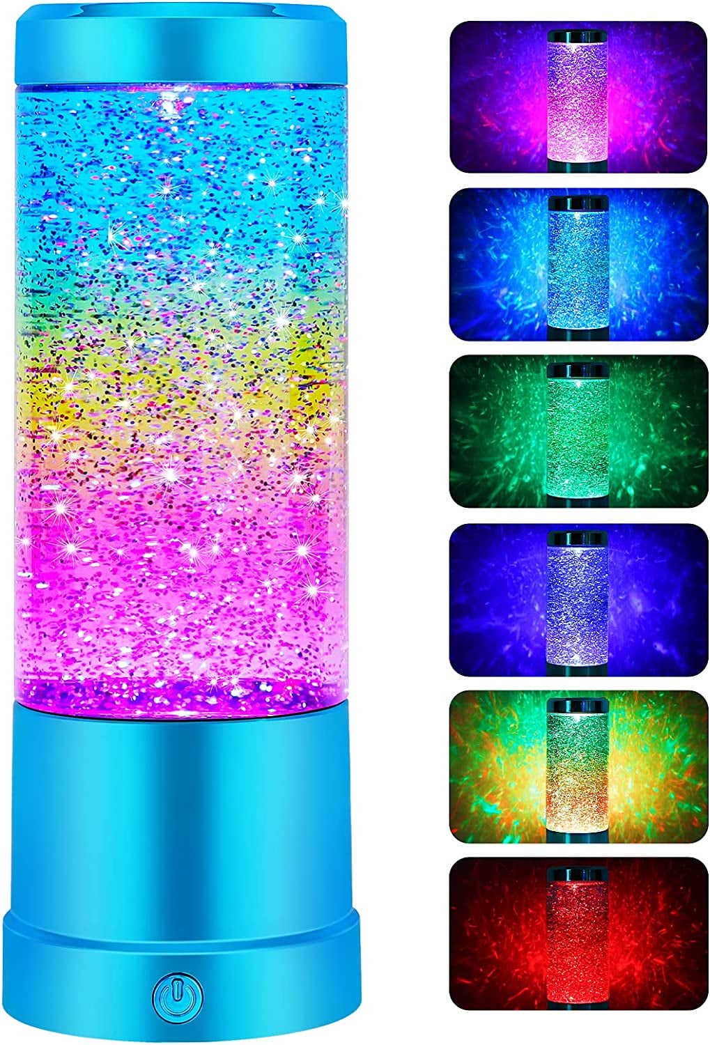 Lava Lamp, Rainbow Glitter Lamps with Automatic Color Changing and