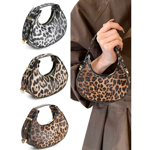 Lava Leopard Print Mini Handbag for Women, Adjustable Handle Small Purse