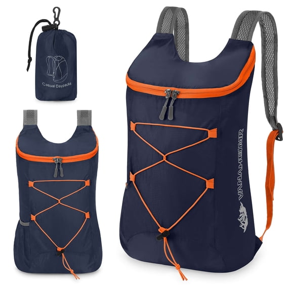 LAVA Lightweight Foldable Polyester Backpack - Water-Repellent for Travel, Hiking & Outdoor