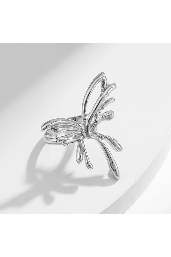 Lava Metal Personality Butterfly Ring For Women