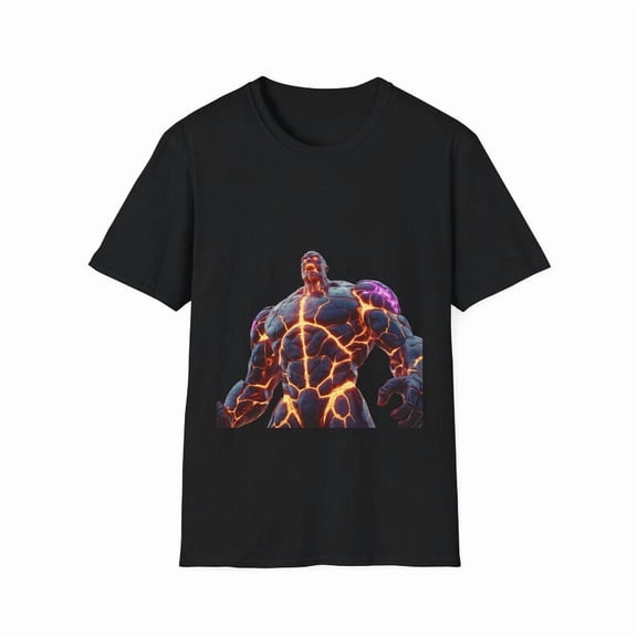 Lava Monster Molten Elemental Warrior Fantasy Art Graphic Tee – Unisex Cotton T-Shirt, Sizes S-5XL