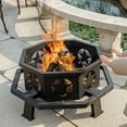 thumbnail image 1 of Lava Star 35 Inch Octagon Wood Burning Fire Pit, Metal Firepit Black, 1 of 5