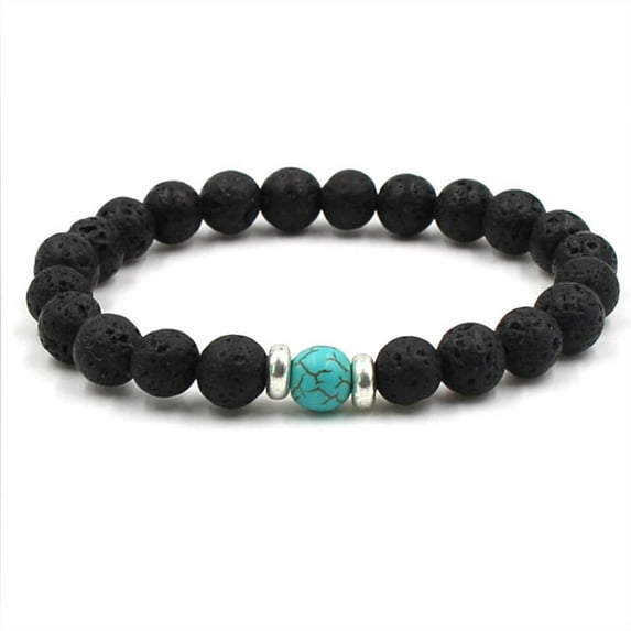 Lava Stone Bead Bracelet Natural Stone Black Volcanic Rock Lava Beaded Bracelets For Women Men Yoga Chakra Bracelet