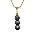 thumbnail image 1 of Lava Stone Bead Necklace - Golden Necklace Pendant Jewelry for Women, 1 of 5