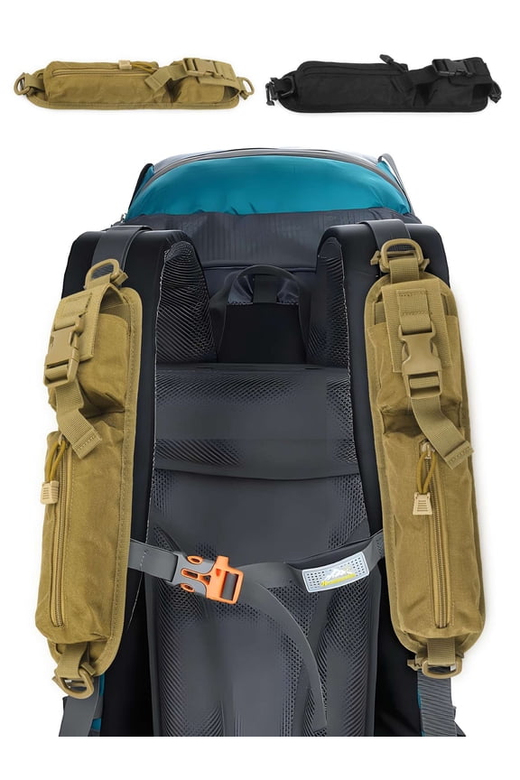 Tactical Pouch Strap - 600D Oxford Backpack Accessory with Zippered Pocket