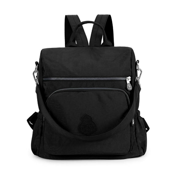 LAVA Water-Resistant Travel Backpack - Anti-Theft Design with 7 Pockets (11.8", Black)
