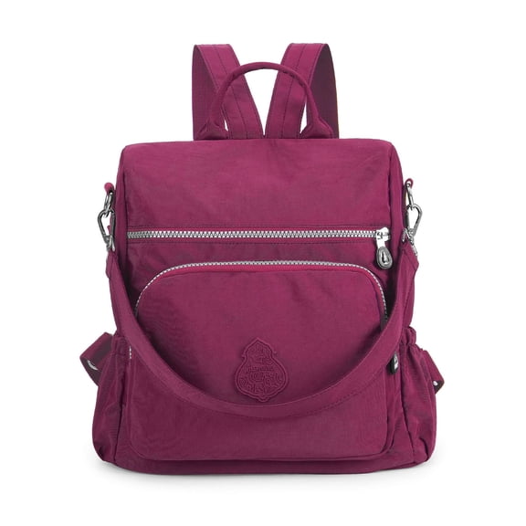 LAVA Water-Resistant Travel Backpack - Anti-Theft Design with 7 Pockets (11.8", Rose Red)