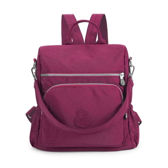 LAVA Water-Resistant Travel Backpack - Anti-Theft Design with 7 Pockets (11.8", Rose Red)