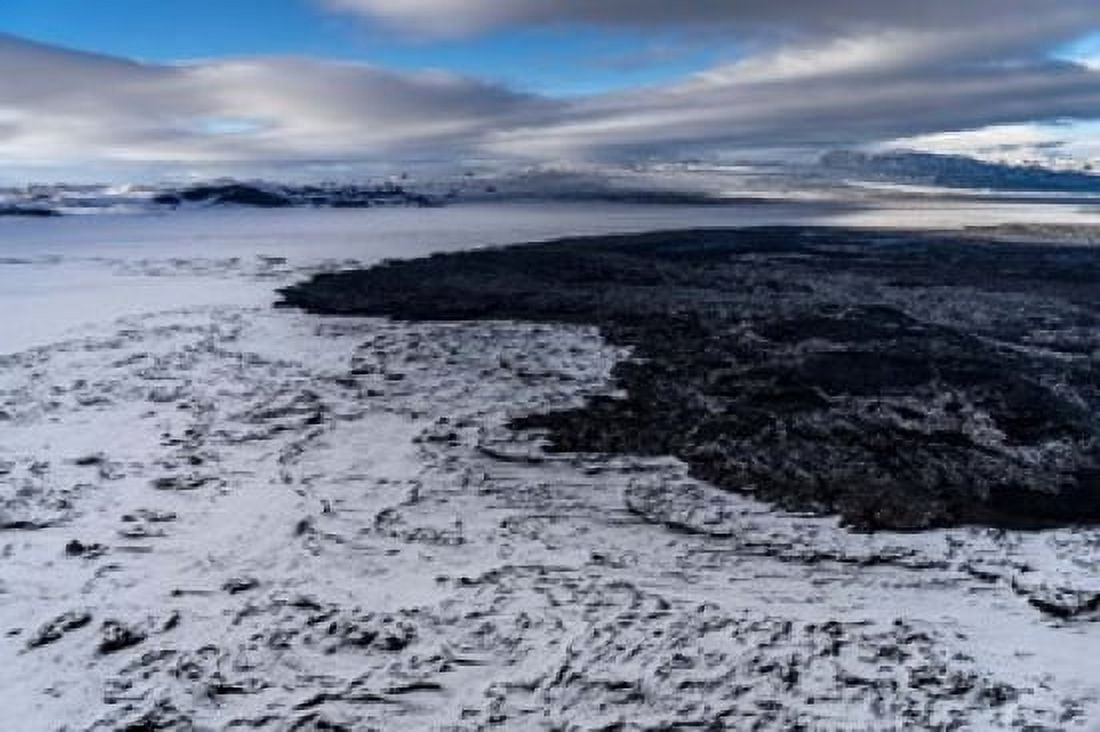 Lava and Snow at the Holuhraun Fissure Bardarbunga Volcano Iceland Canvas Art - Panoramic Images (18 x 12)