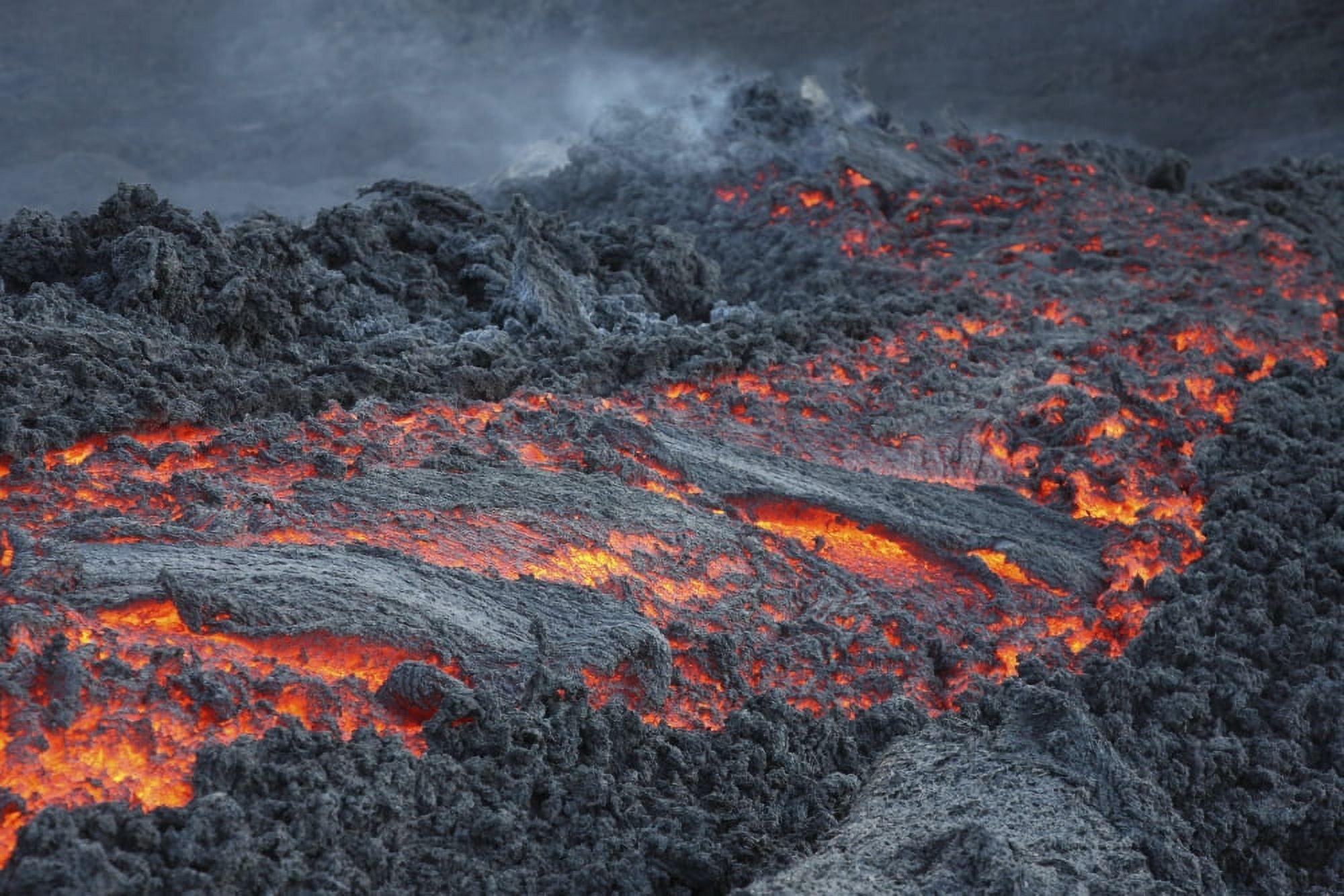 Lava flow on the flank of Pacaya volcano Guatemala Canvas Art - Richard RoscoeStocktrek Images (35 x 23)