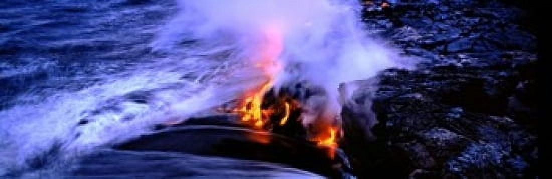 Lava flowing from a volcano Kilauea Hawaii Volcanoes National Park Big Island Hawaii USA Canvas Art - Panoramic Images (18 x 6)