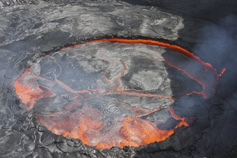 Lava lake Erta Ale volcano Danakil Depression Ethiopia Canvas Art - Richard RoscoeStocktrek Images (35 x 23)