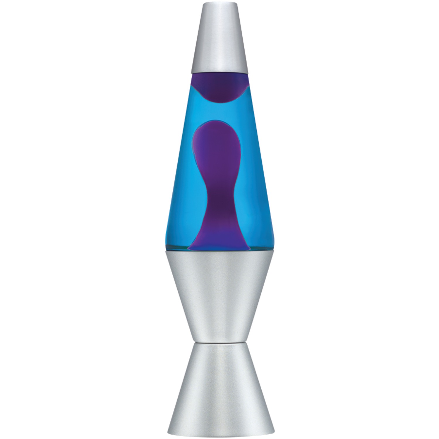 Lava the Original 14.5-Inch Silver Base Lamp with Purple Wax in Blue Liquid - image 1 of 6