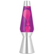 Lava the Original 27-Inch Silver Base Grande Lamp with Pink Wax in Purple Liquid