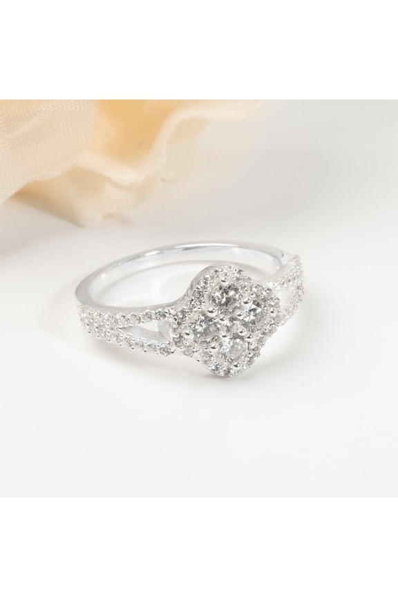 LavaJewelry, Flower Ring, 925 Sterling Silver Ring, Ring for Woman, Size 4