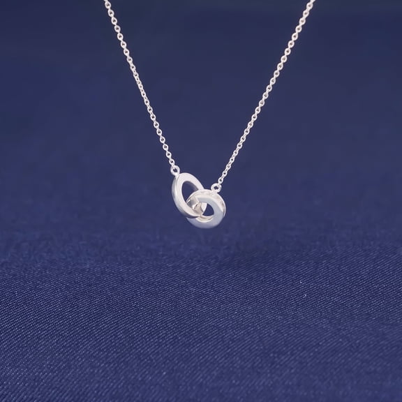 LavaJewelry Necklace Connecting 2 Worlds 925 Silver Pendant Necklace for Women