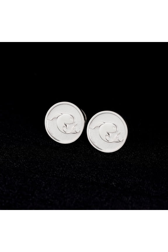 LavaJewelry, Pisces Zodiac Cufflinks, 925 Sterling Silver, Zodiac Silver Cufflinks for Man, White