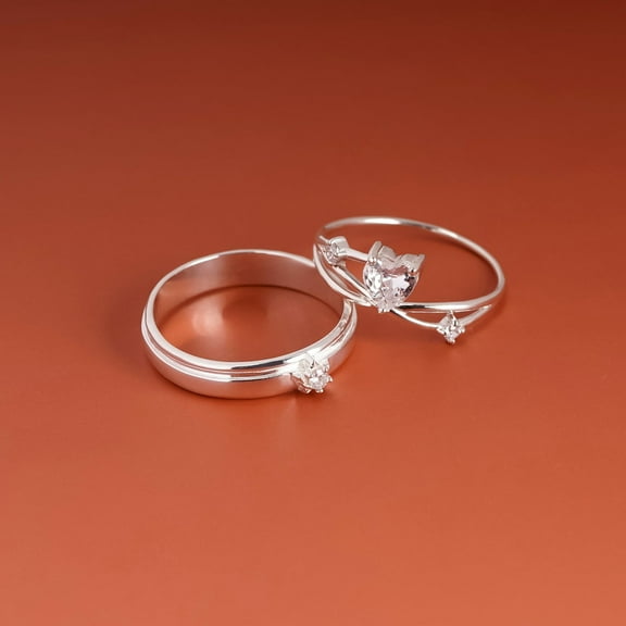 LavaJewelry, Starry Night Heart Rings, 925 Sterling Silver Ring, Couple Ring, Ring for Couple, Wedding Ring, Men Ring 7