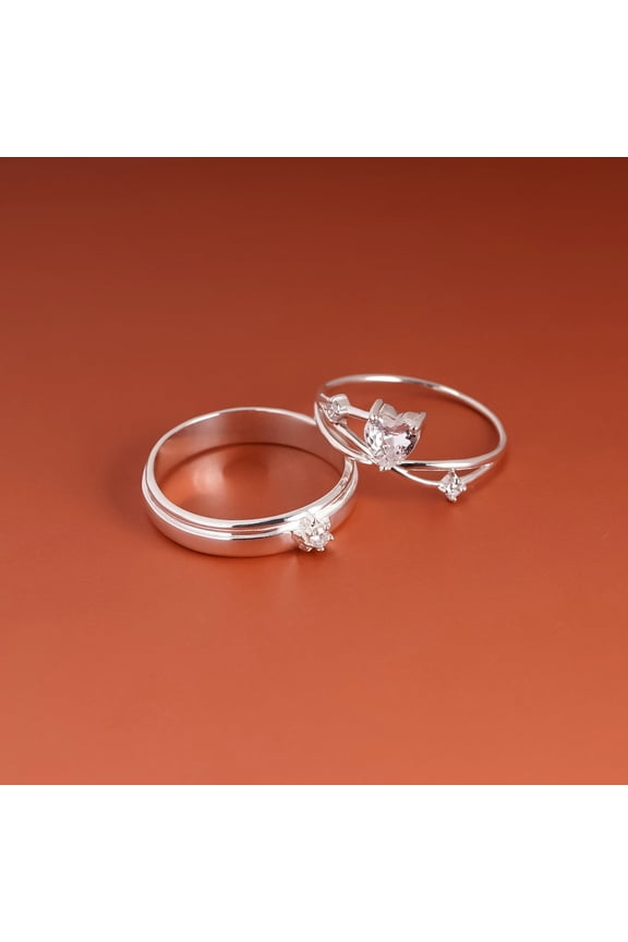 LavaJewelry, Starry Night Heart Rings, 925 Sterling Silver Ring, Couple Ring, Ring for Couple, Wedding Ring, Men Ring 7