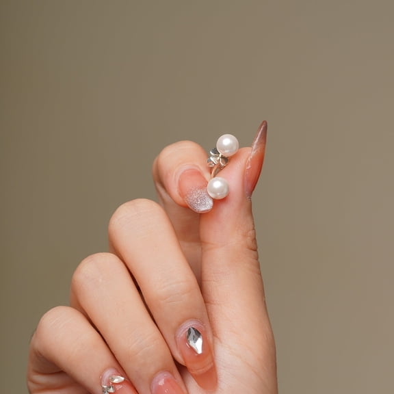 LavaJewelry Two-in-One Pearl Earrings, Long Pearl Earrings, 925 Silver Earrings for Women