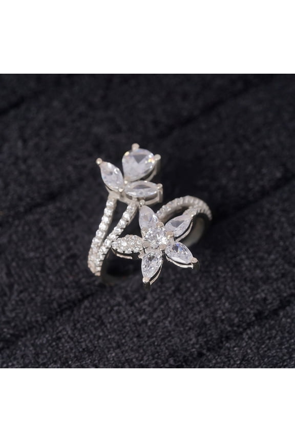 LavaJewelry, Vibrant Floral Ring, 925 Sterling Silver Ring, Ring for Woman, Size 6