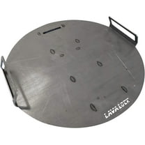 LavaLock Flat top Griddle Grate for UDS 55 Gallon Drum Smokers Grill Plate Also fits Weber Smokey Mountain WSM and Kettle Thick Steel with Handles