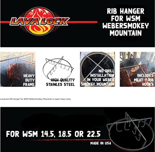 LavaLock® Rib Hanger for WSM WeberSmokey Mountain - Stainless Steel ...
