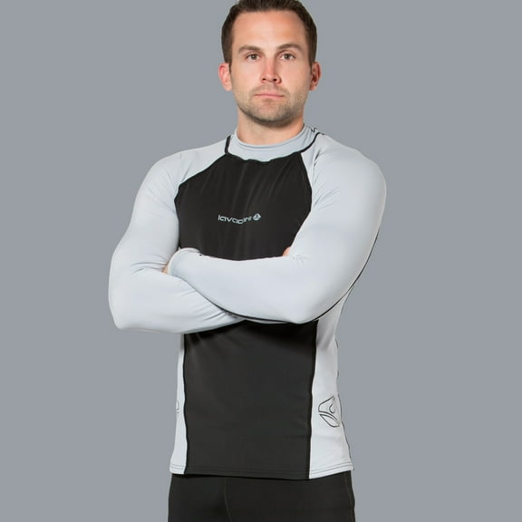 Lavacore Men's Lavaskin Long Sleeve Rash Guard (Black/Grey, 3X-Large)
