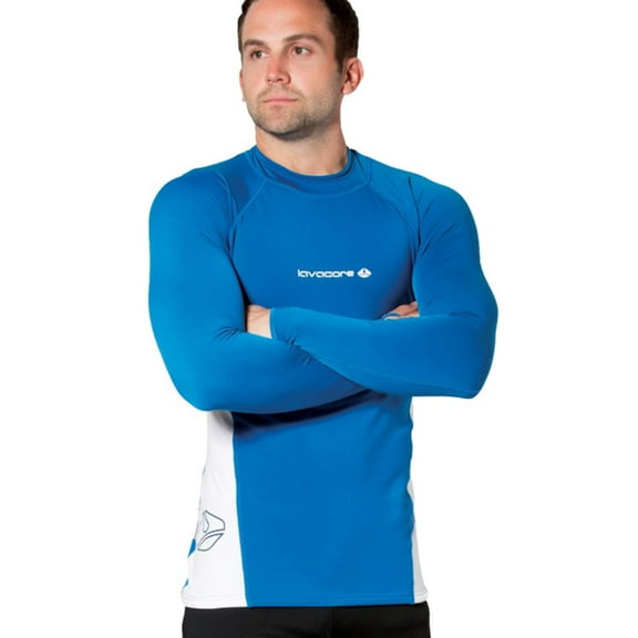 Lavacore Men's Lavaskin Long Sleeve Rash Guard (Blue, 2X-Large)