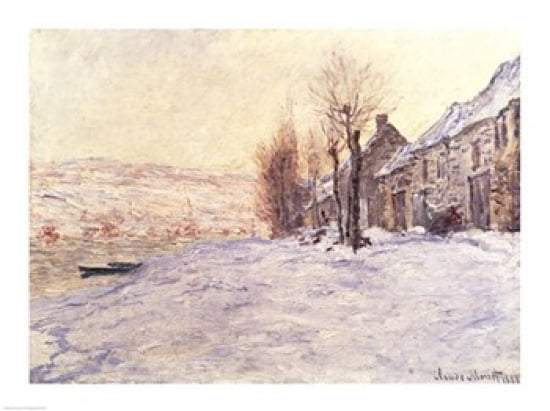 Lavacourt under Snow c1878-81 Canvas Art - Claude Monet (24 x 18)