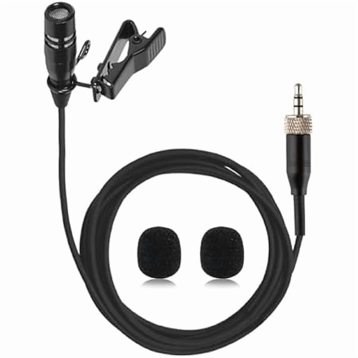 Lavalier Lapel Microphone Unidirectional Condenser Super Cardioid Mic Compatible with Sennheiser Wireless Bodypack Transmitter System with 3.5mm Female Screw Plug