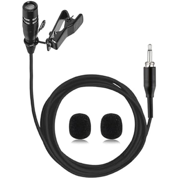 Lavalier Lapel Microphone Unidirectional Condenser Super Cardioid Mic Compatible with Wireless Bodypack Transmitter System with 3.5mm Thread Screw Plug