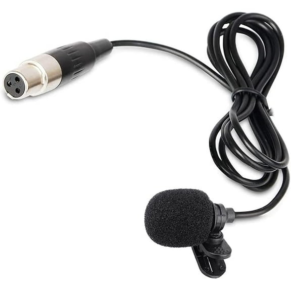 Lavalier Lapel Microphone with Mini XLR Jack, Hand-Free Clip-on Lapel Mic Compatible with Wireless Mic System UHF bodypacks Voice Amplifier
