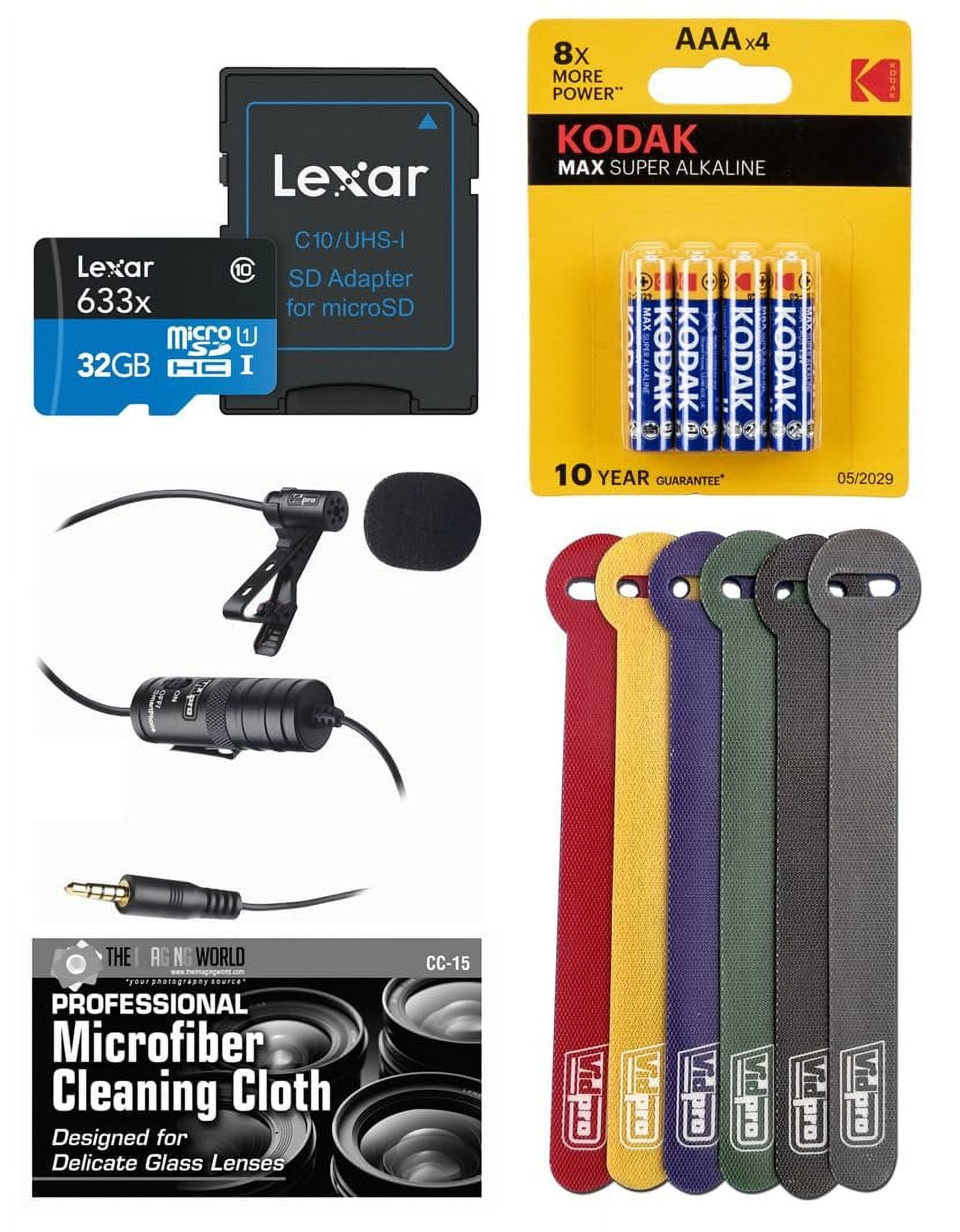 Lavalier Microphone Bundle with 32GB Card and Accessories for Zoom H1e H1essential Recorder