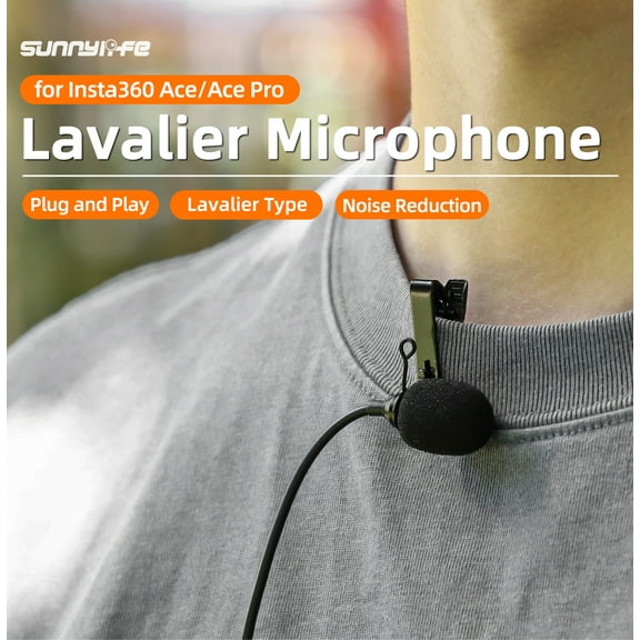 Lavalier Microphone for Insta360 Ace Pro/Ace Camera, Clip-On Recording Expansion Mic Type-C Interface for Insta 360 Ace Pro and Ace Camera Accessories