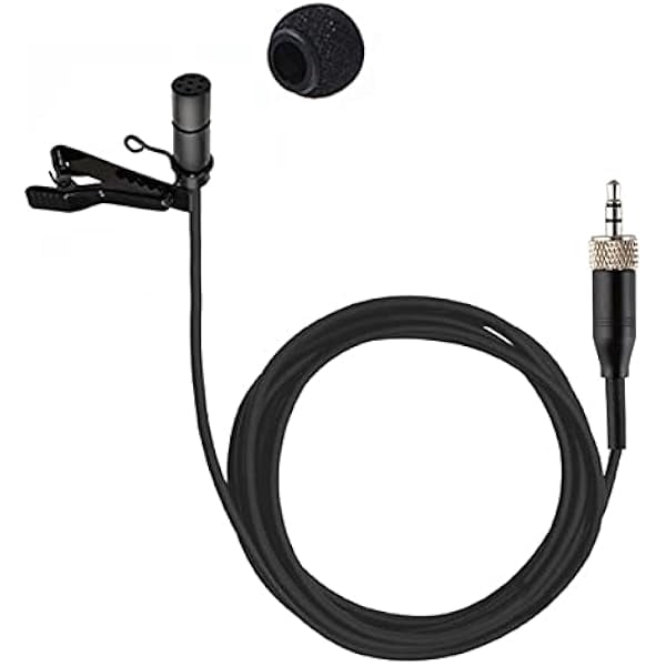 Lavalier Microphone Omnidirectional Condenser Lapel Mic Compatible with Sennheiser Wireless System Transmitter Bodypack 3.5mm Stereo Female Screw Plug with Clip & Cap