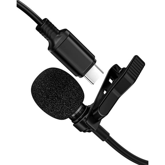 Lavalier Microphone USB C Professional Lapel Clip-on Mic Omni Condenser Little Lav Mic for Video Recording External Noise Cancel for Youtube Vlog ASMR Interview on Android Type-C Device (6.6ft)