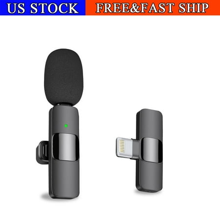 Lavalier Microphone Wireless Audio Video Record for iPhone Type-C Phone Charge