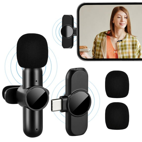 Lavalier Microphone Wireless Audio Video Recording Mini Mic for Android Type C