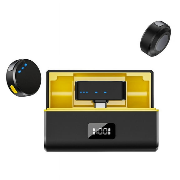 Lavalier Wireless Microphone Noise Reduction with Charging Box Magnetic Lapel Microphone Audio Video Recording Mic,A